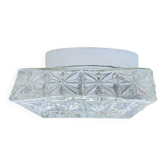 Glass flush mount light for ceiling or wall