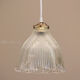 Large suspension in holophane pleated glass prismatic old lampshade