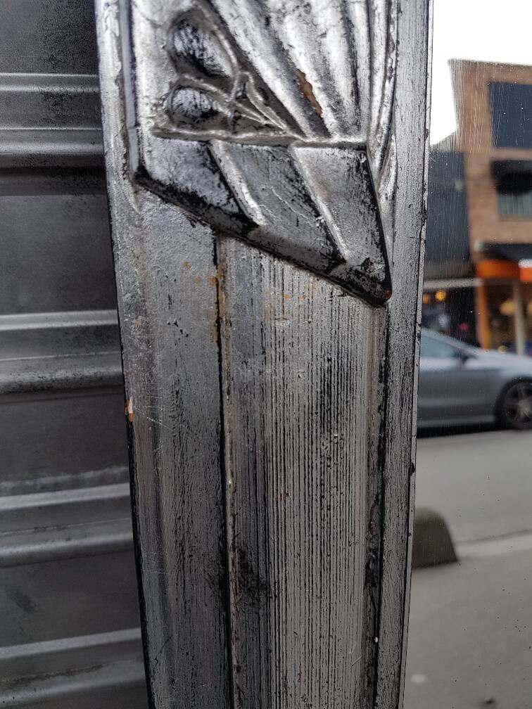 Silver art deco mirror around 1930
