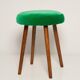 Mid-century green velvet stool, Europe, 1960s