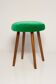 Mid-century green velvet stool, Europe, 1960s