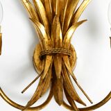 Beautiful large 70s gold-plated 2-armed metal wall lamp by Hans Kögl