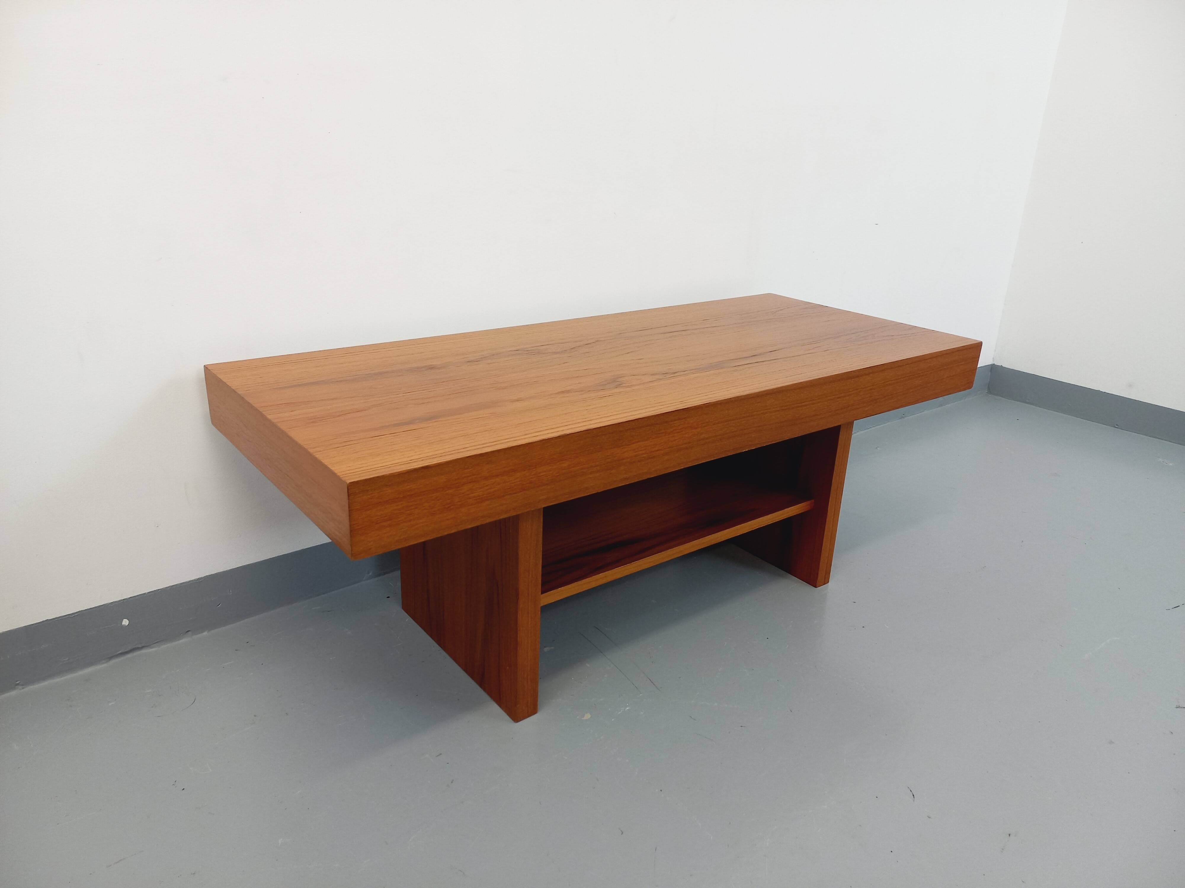 Vintage modernist teak coffee table from the 60s