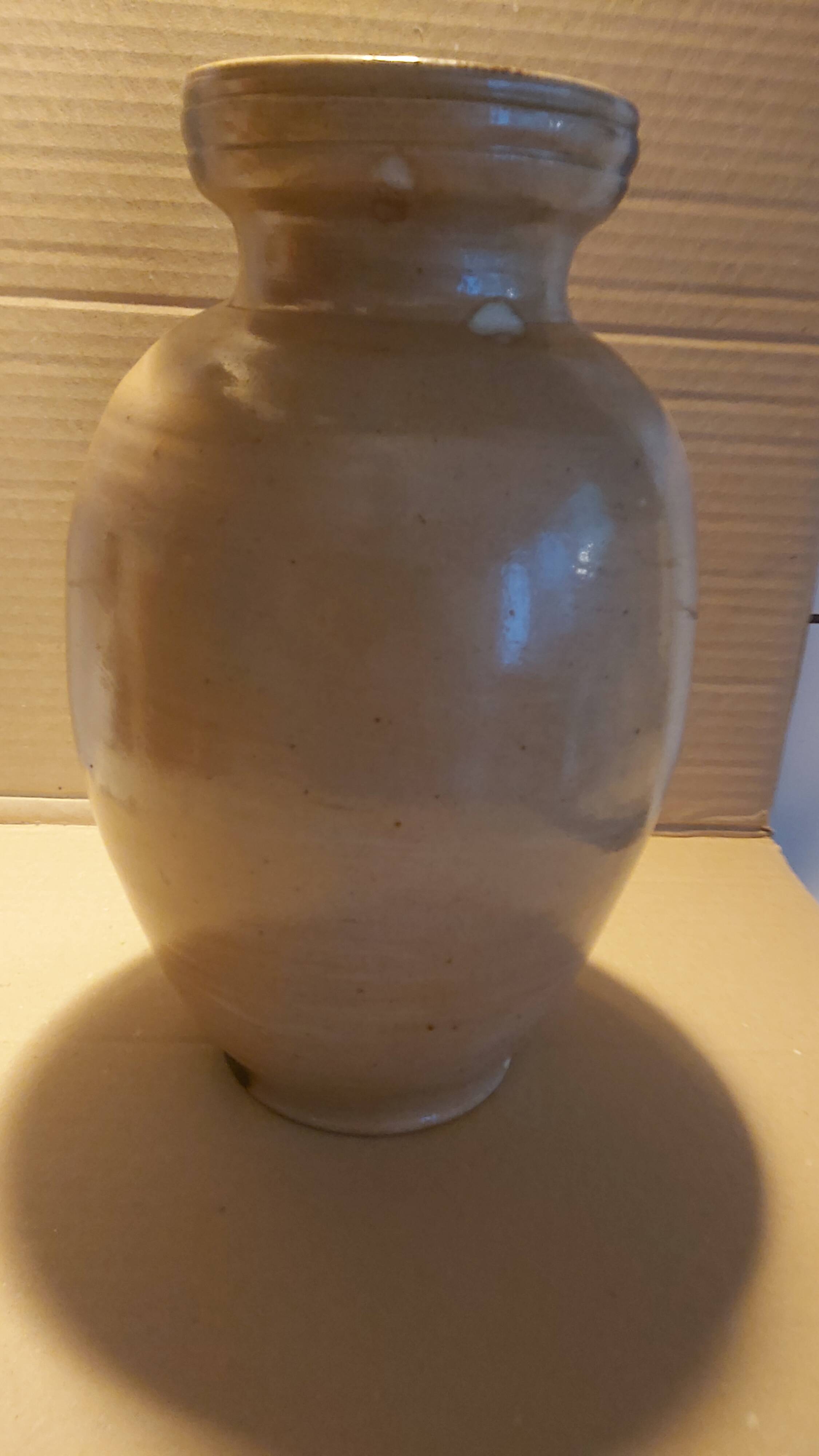 Salt Stoneware Vase, Signed Losson (Bouffioulx)
