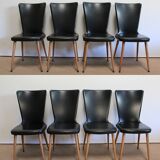 Suite of 8 baumann chairs, "essor" model – 1960s