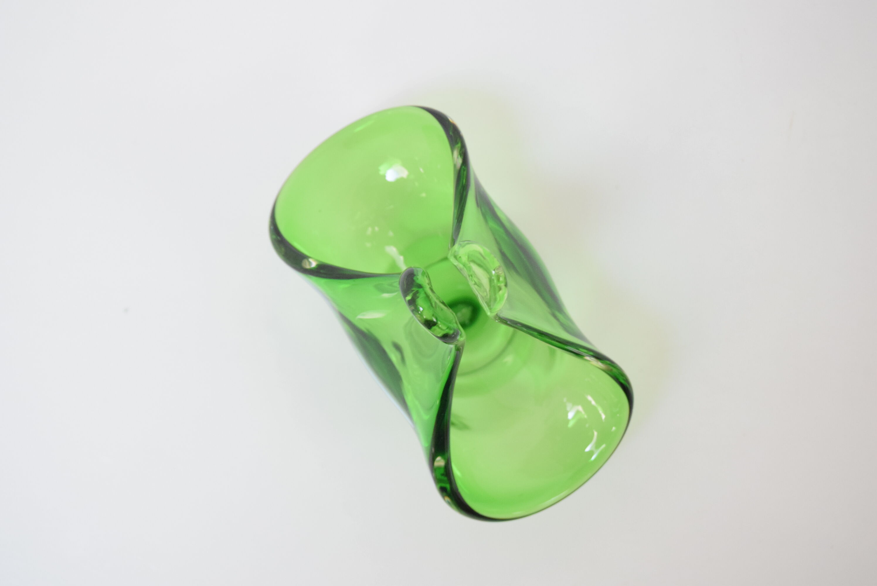 Art Glass Basket by Josef Hospodka for  Chribska Glassworks,1960's.