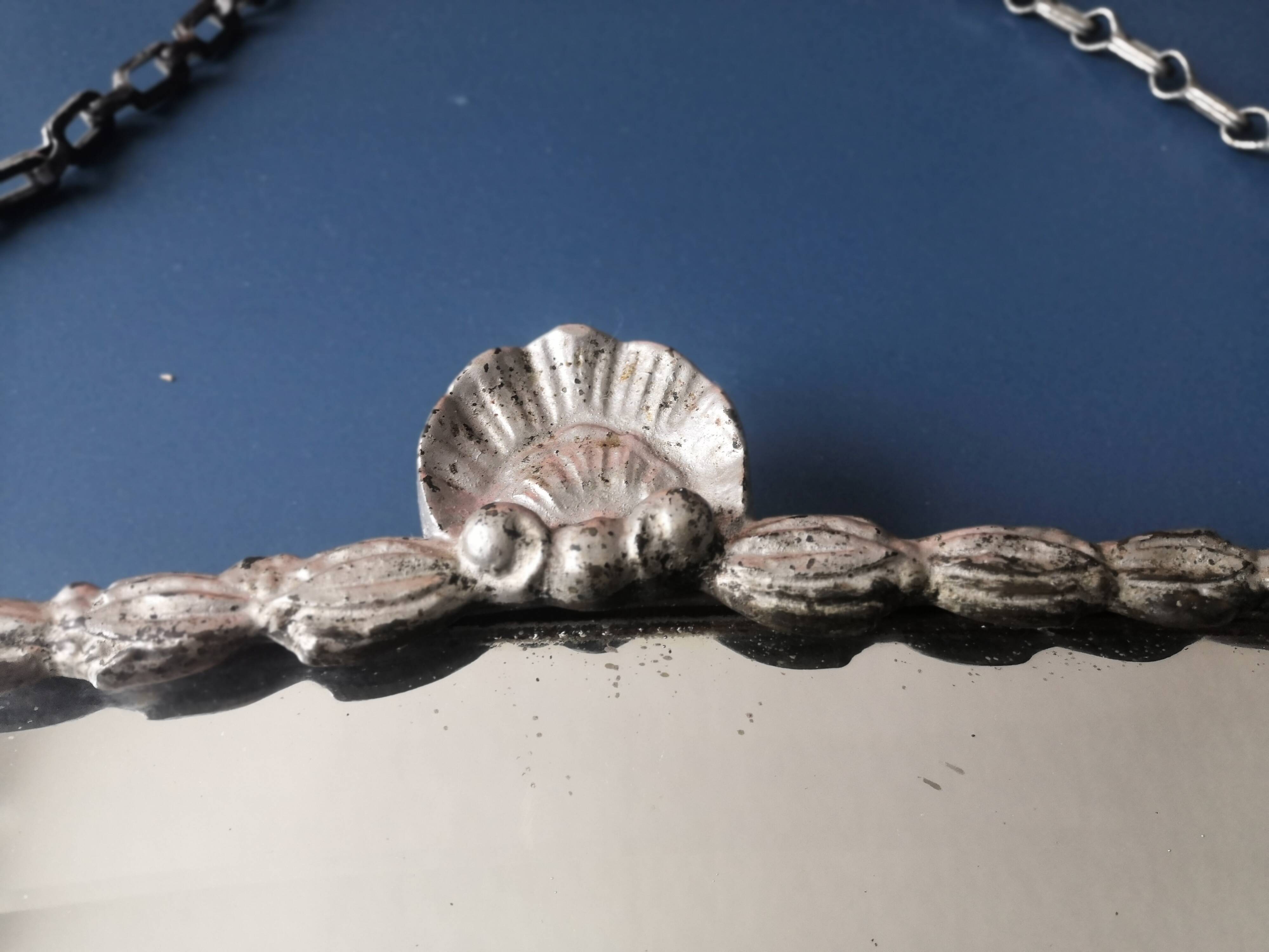 Old bevelled art deco mirror  61x34cm