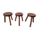 Lot de 3 tabourets rouges