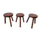 Lot de 3 tabourets rouges