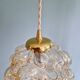 Amber bubble glass pendant (3 available), design by Helena Tynell, 1970.