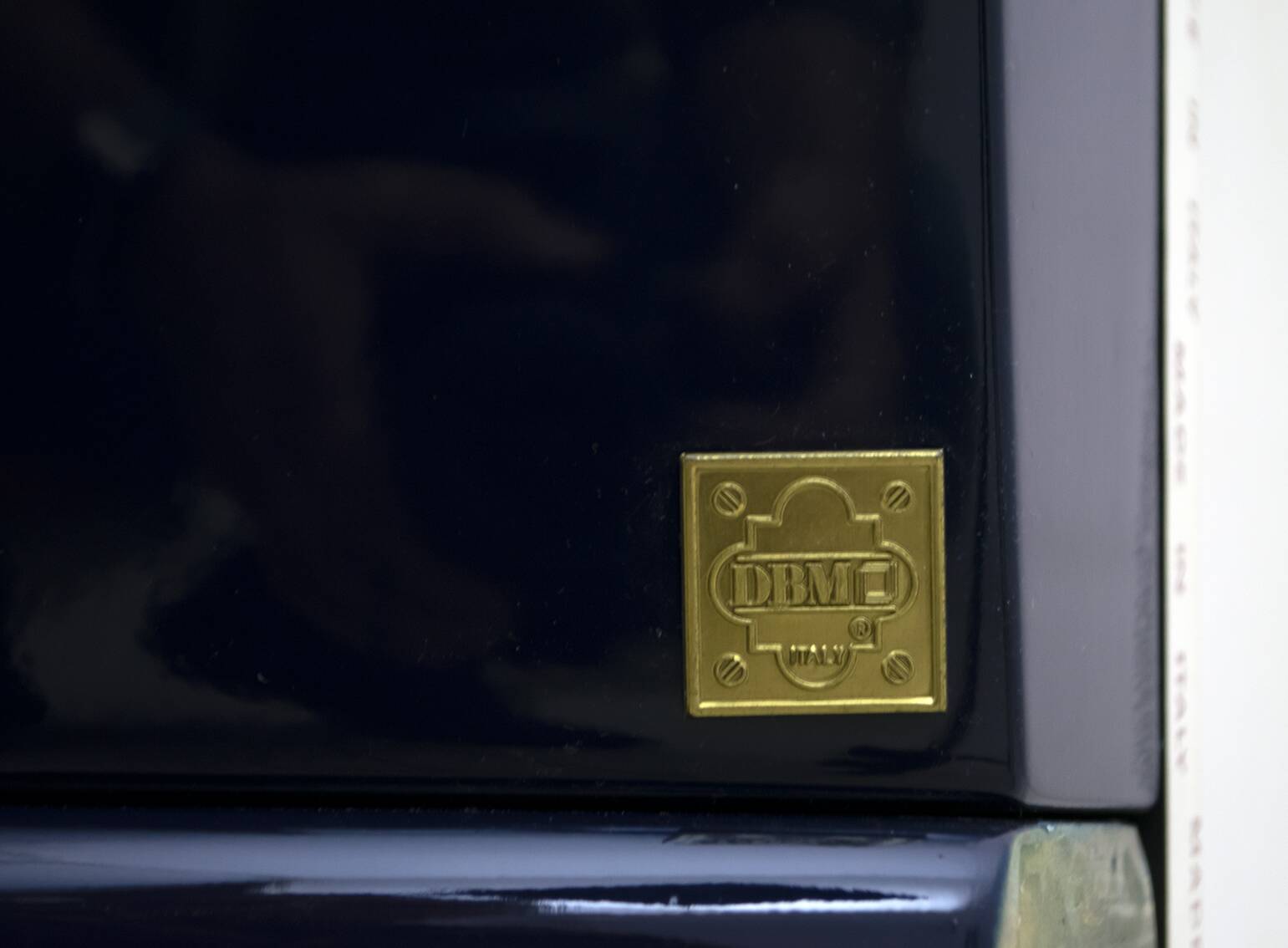 Postmodern Blue Lacquer and Black Marble Sideboard by DBM, Italy, 1980s