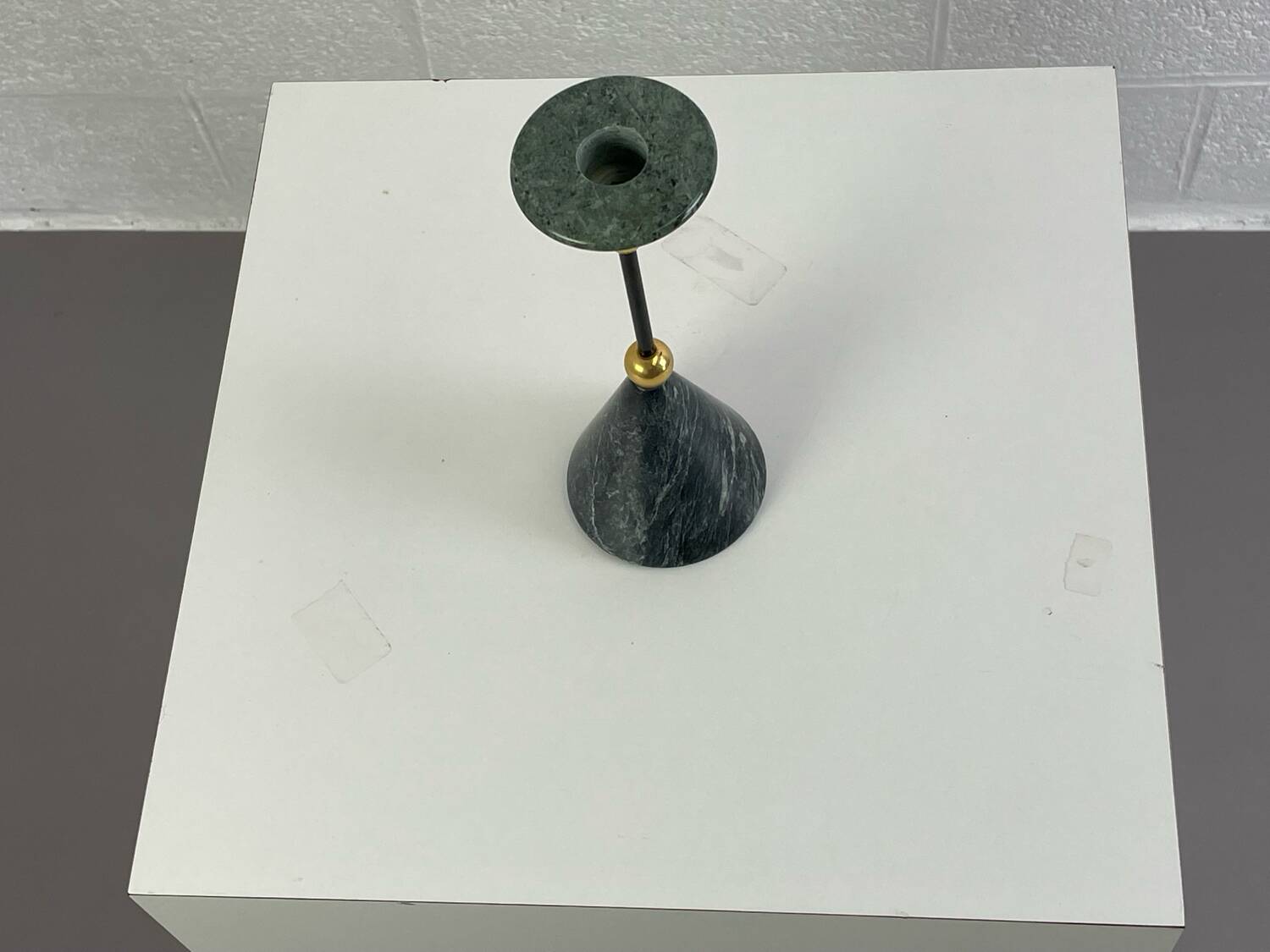 Vintage marble and brass candle holder