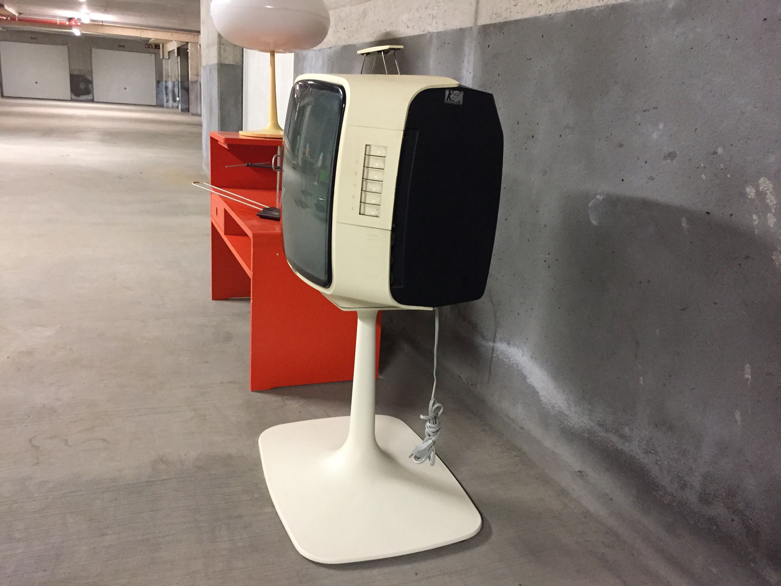 Former tv feet tulip space age circa 1970s