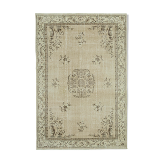 Tapis décoratif beige anatolien tissé à la main 208 cm x 311 cm - 36551