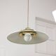 Vintage Italian Brass and Metal Saucer Pendant Lamp, 1970s