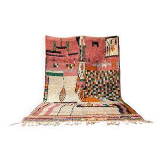 Berber rug in pure wool, handmade, 250x150 cm, made in Morocco.