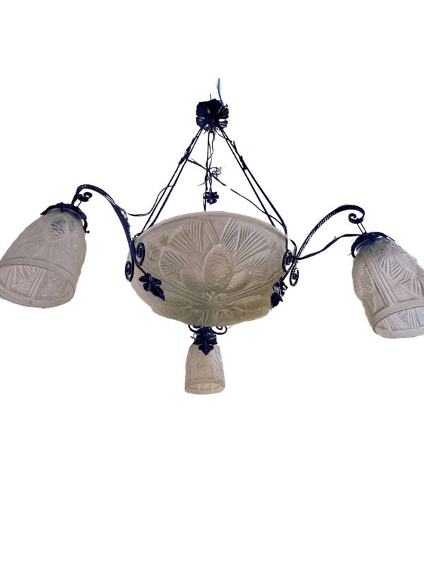 Lustre suspension Art Déco