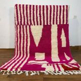 Large handmade pink rug 300cm x 200cm