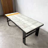 Ceramic Coffee Table Jean Jaffreux 1950s - Metal & Vintage Orange