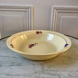 Salad bowl / hollow dish Saint Amand / Céranord hand-painted pink and blue flowers, 1940s