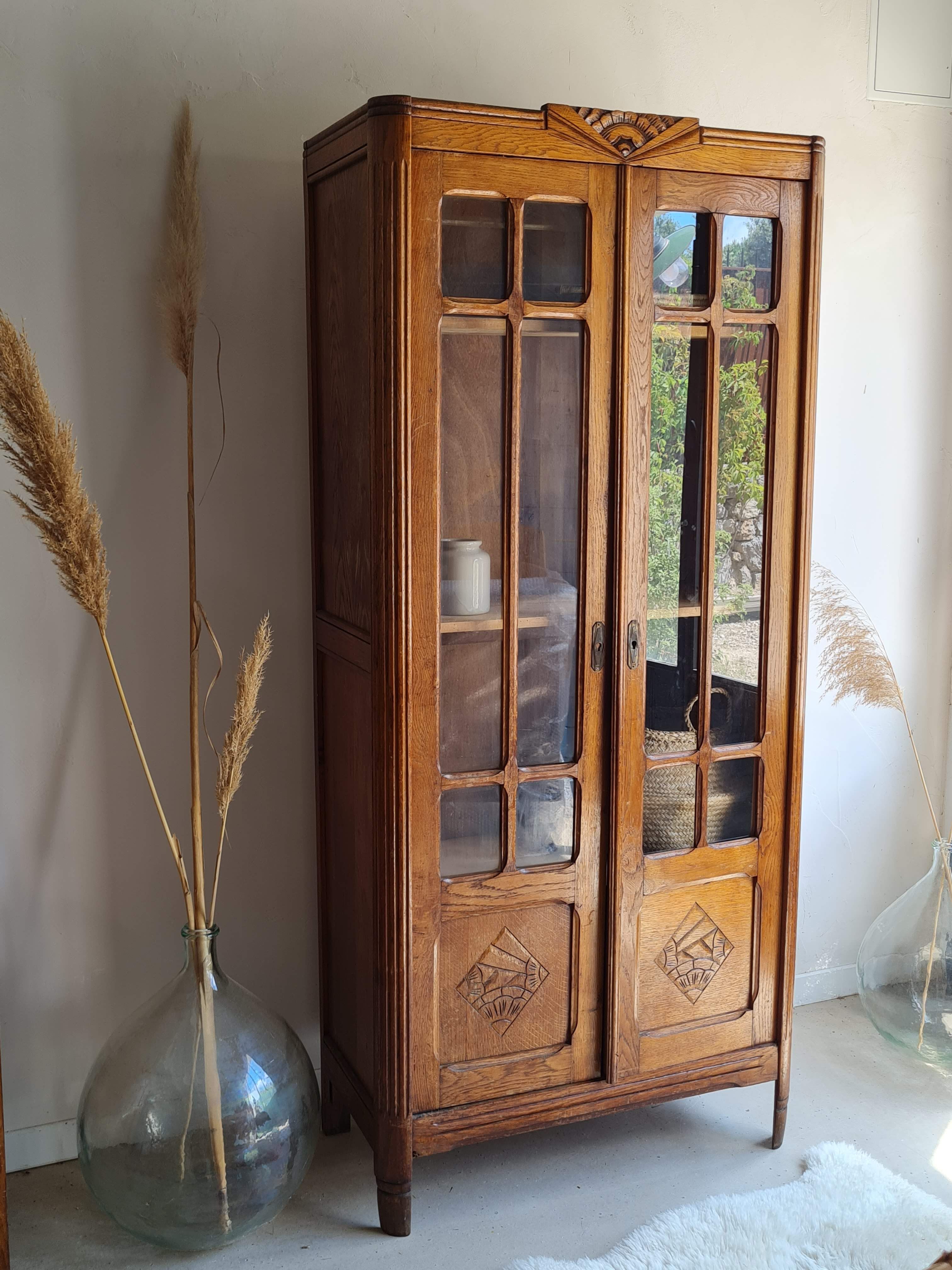 Parisian art deco glass cabinet