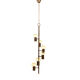 Mid century danish 6 arms brass-chandelier c.1960