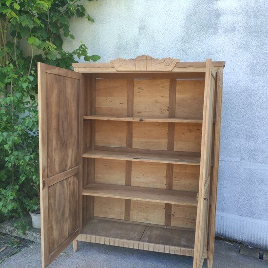 Natural wood cabinet, linen