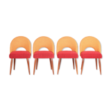 Four czechoslovak midcentury chairs, with new upholstery and original fabric