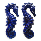 Pair of ceramic seahorses
