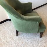 Toad armchair in green velvet