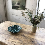 Vallauris green ceramic leaf dish