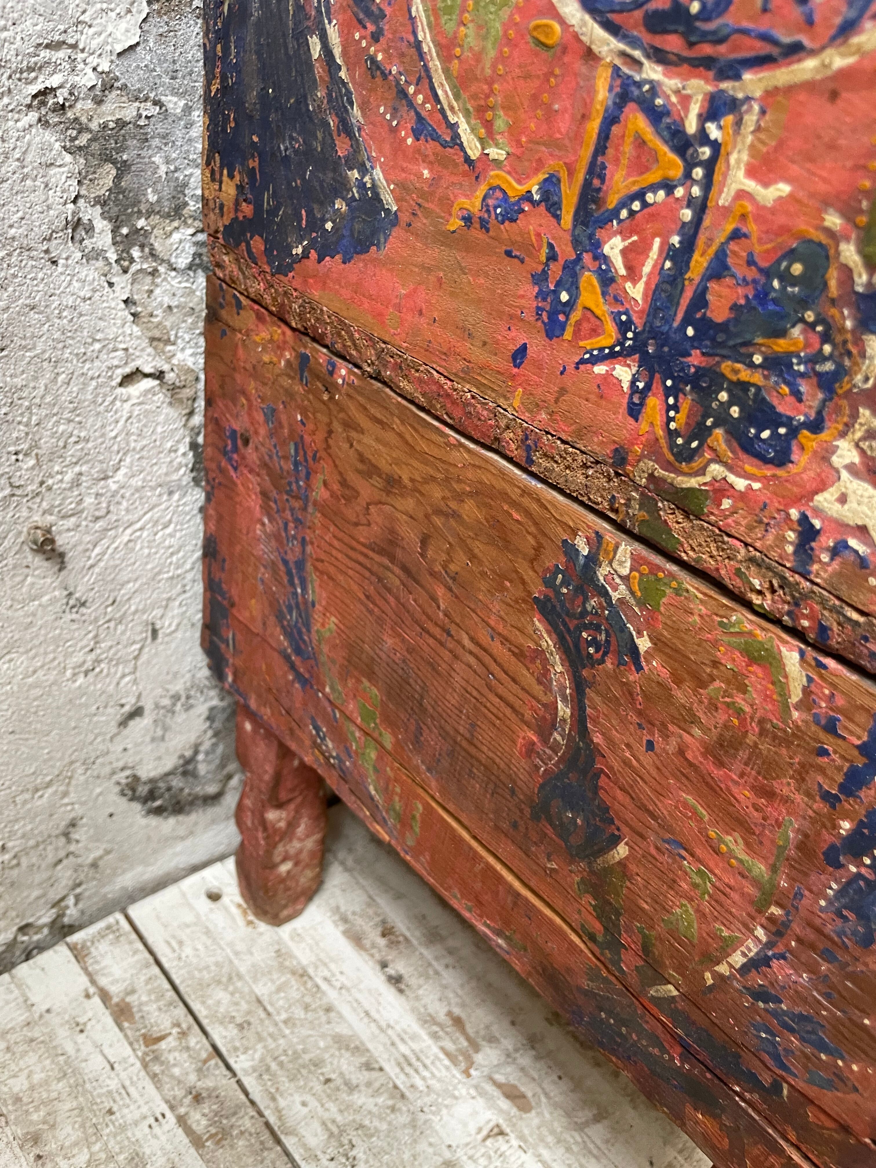 Coffre de mariage marocain polychrome années 50