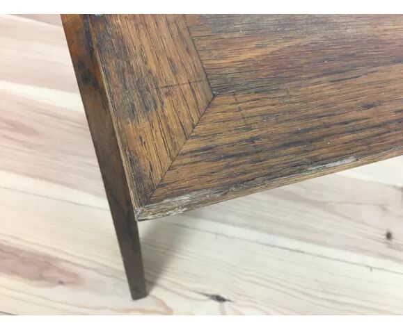 Mid-century solid wood compass side table