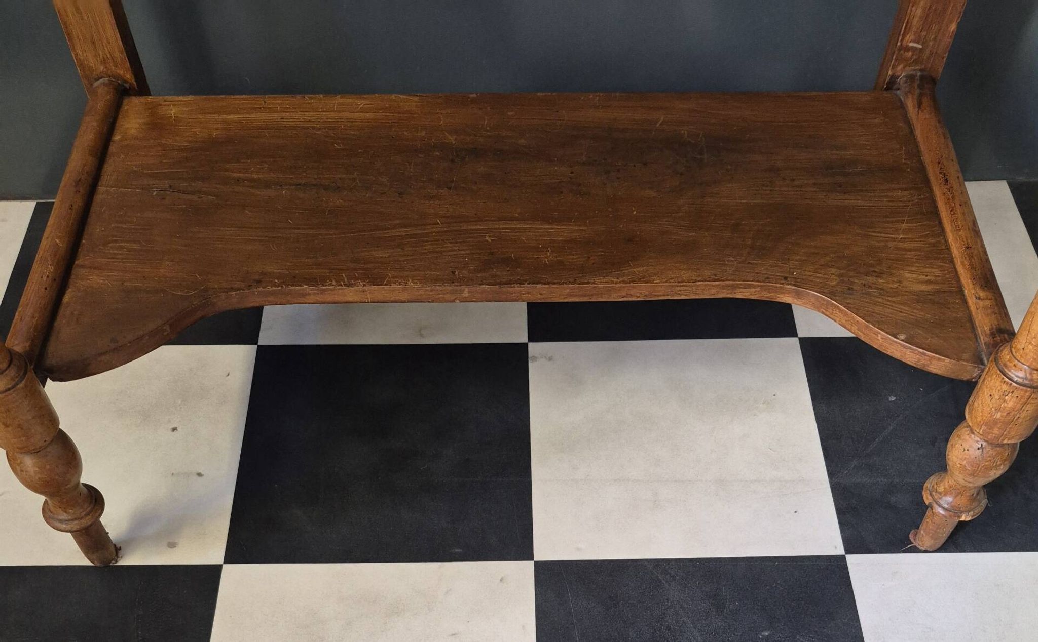 Antique dressing table with marble and solid wood with mirror.