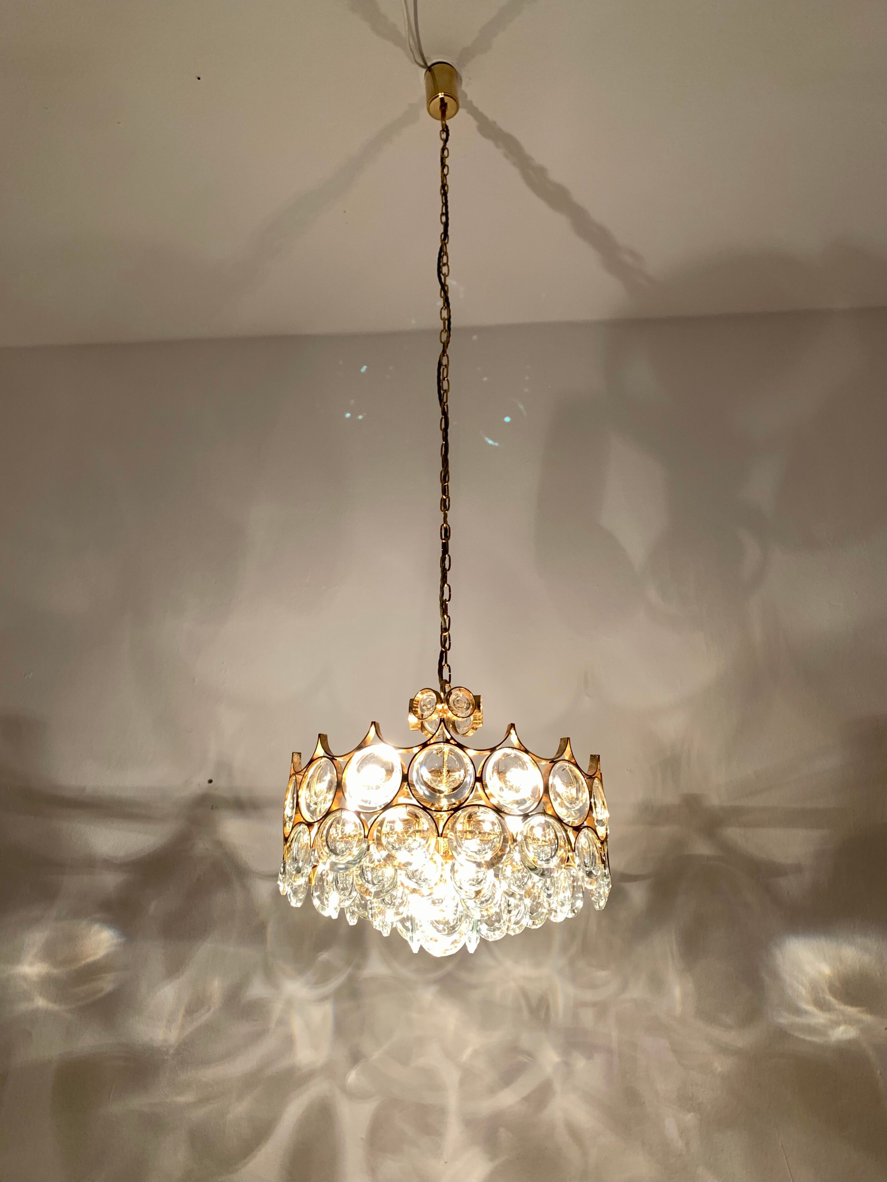 Chandelier en verre cristal par Palwa