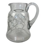 Antique Baccarat water jug in cut crystal with bevels.