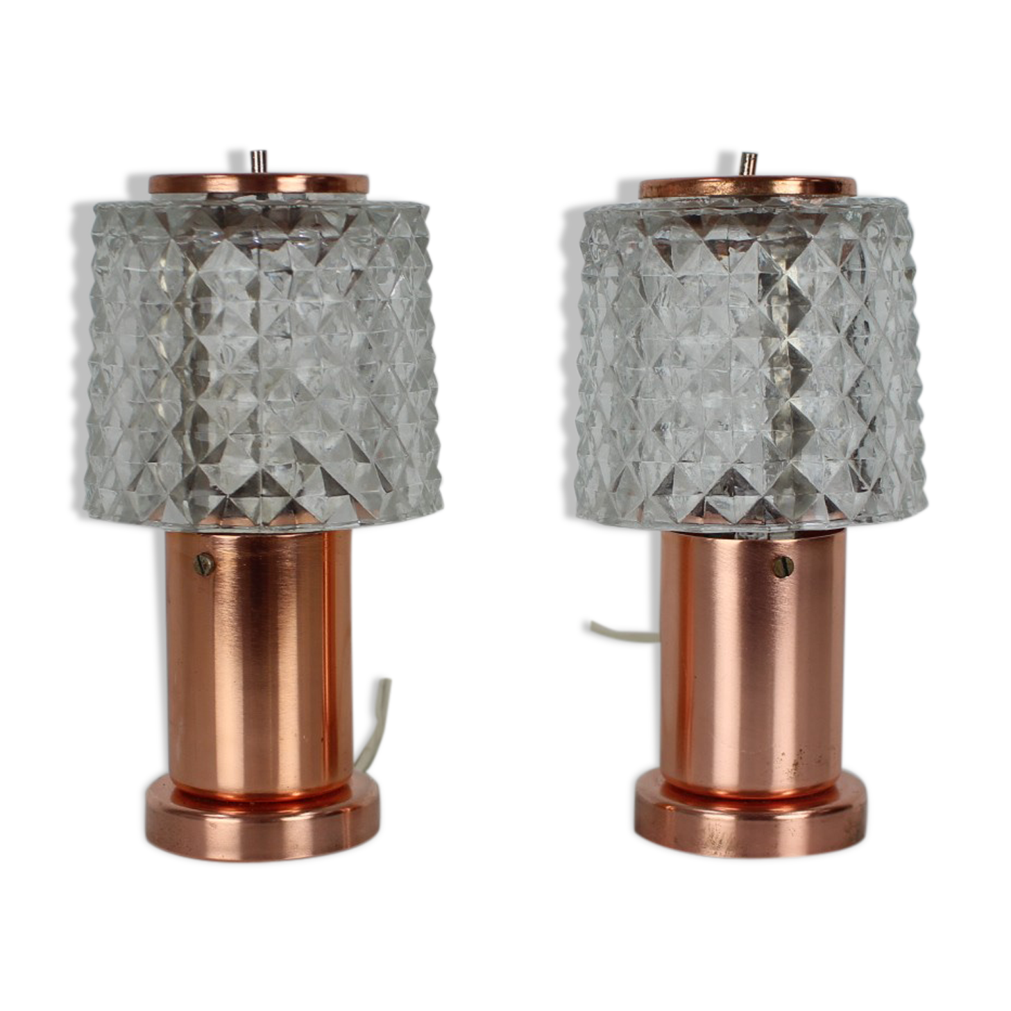 Pair of Copper Table Lamps by Kamenický Šenov, Czechoslovakia 1970