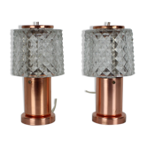Pair of Copper Table Lamps by Kamenický Šenov, Czechoslovakia 1970