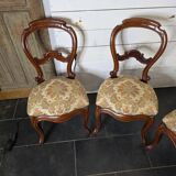 4 Louis Philippe style 19th century cherry wood chairs