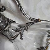 Antique crystal and silver-plated jug
