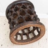 Vintage Bamileke stool from the 1950s - hand-carved table from Cameroon - African art - handmade, bohemian furniture, gift idea
