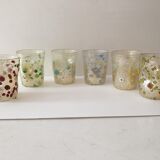 Set of 6 murano glasses acqua "goto" "murrisa" in murano glass unique piece