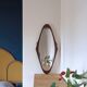 Italian free-form solid teak mirror