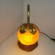 Bronze water lily foot lamp and Art Nouveau style glass paste