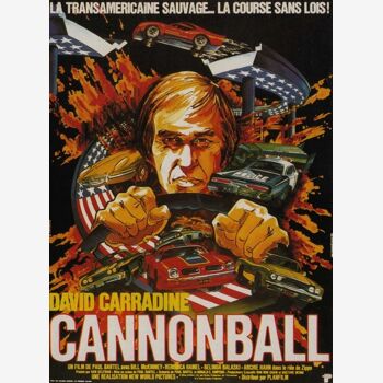 Cinema original poster of 1976.Cannonball, David Carradine