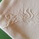 12 old damask linen napkins with a monogram