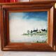Oil on canvas signed Bruno d'Aragon - "Stormy sky over the Briere" 32 x 38 cm