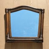 Mirror - Vintage 49x43 cm - Bamboo, Rattan - Patinated wood 1970