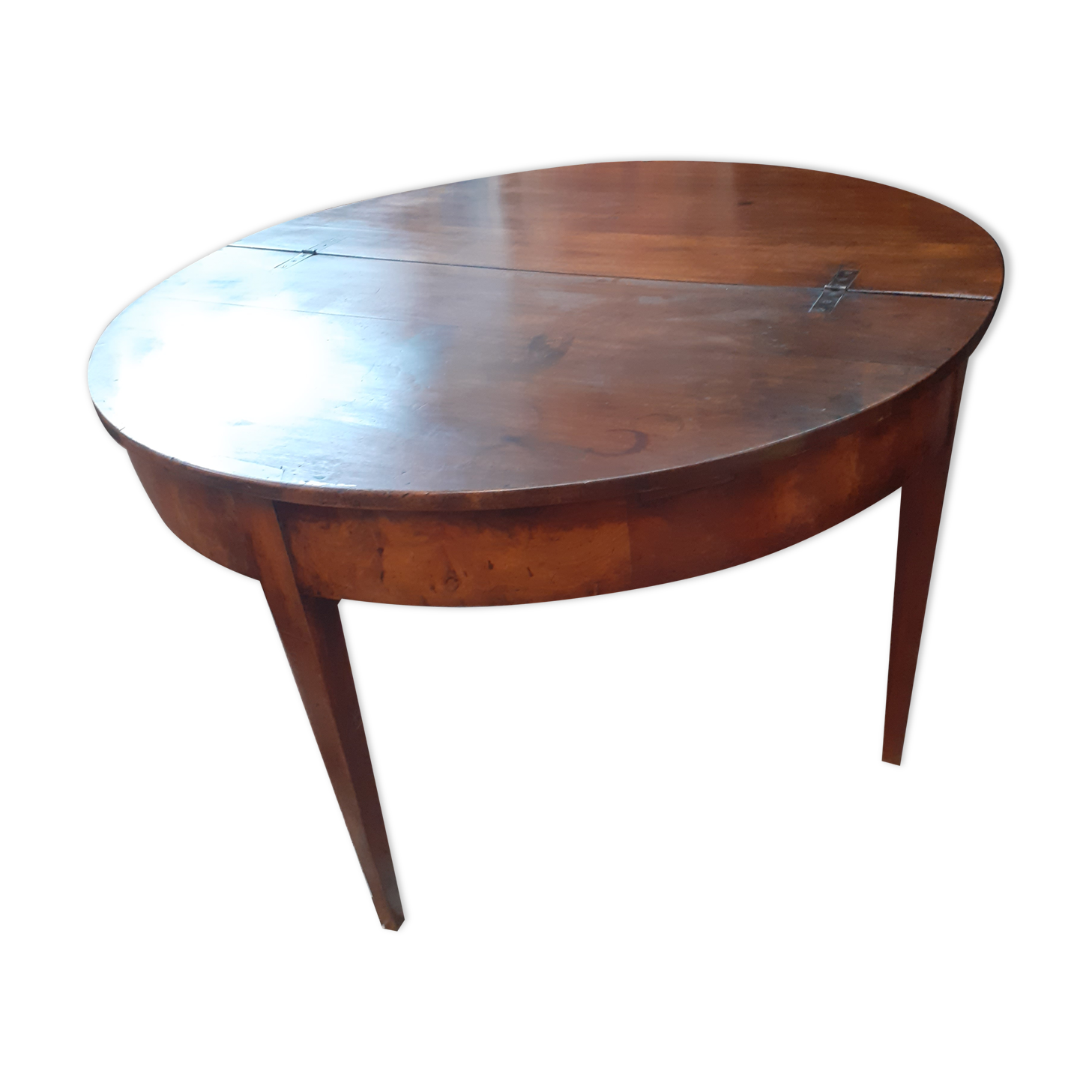 Table demi lune en noyer
