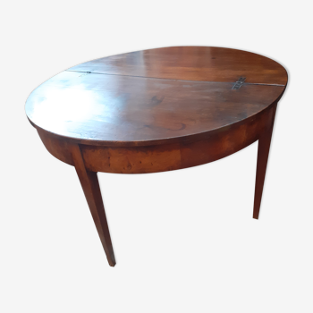 Table demi lune en noyer